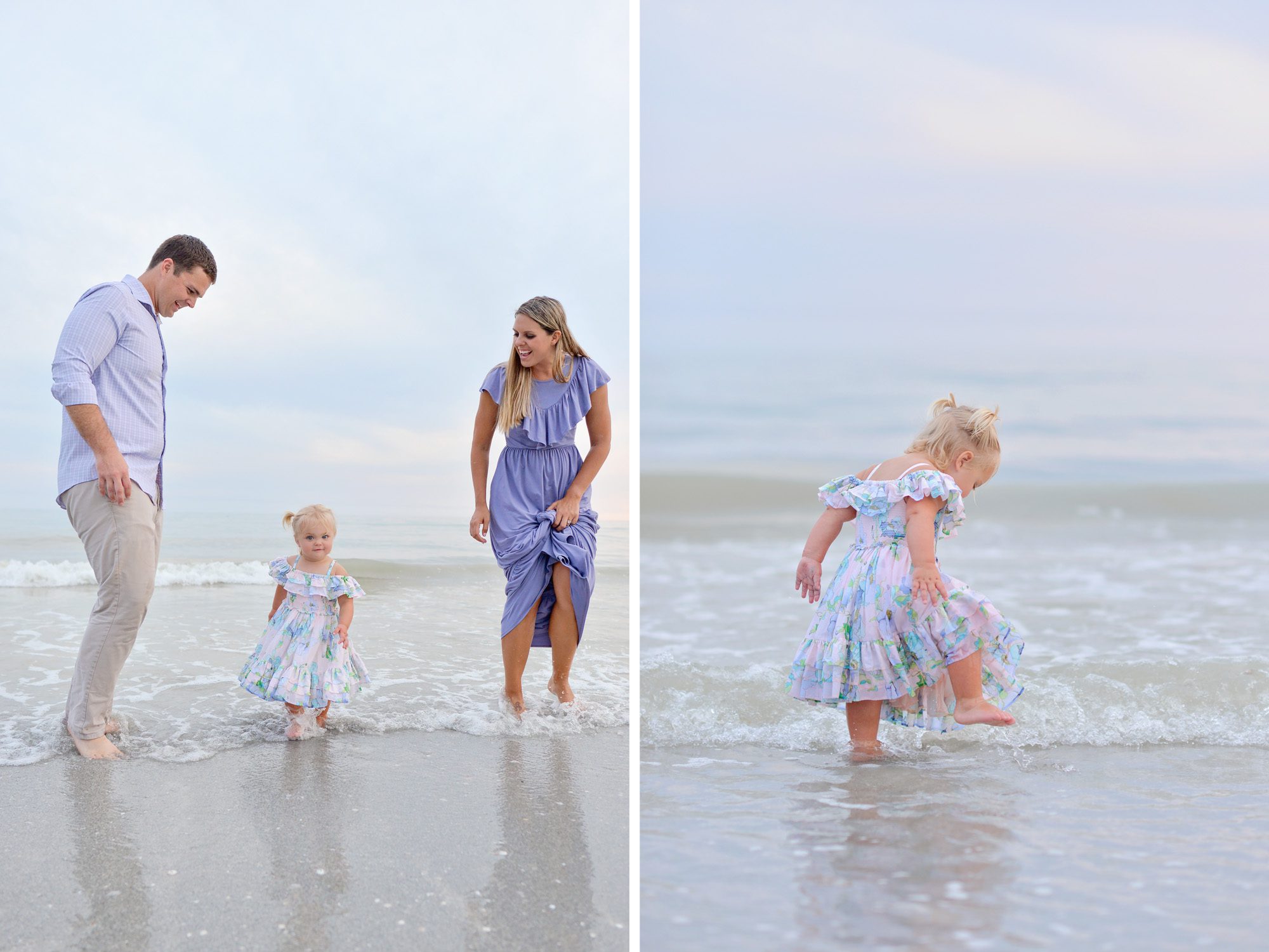 sunset beach photos with family of 3 clearwater beach
