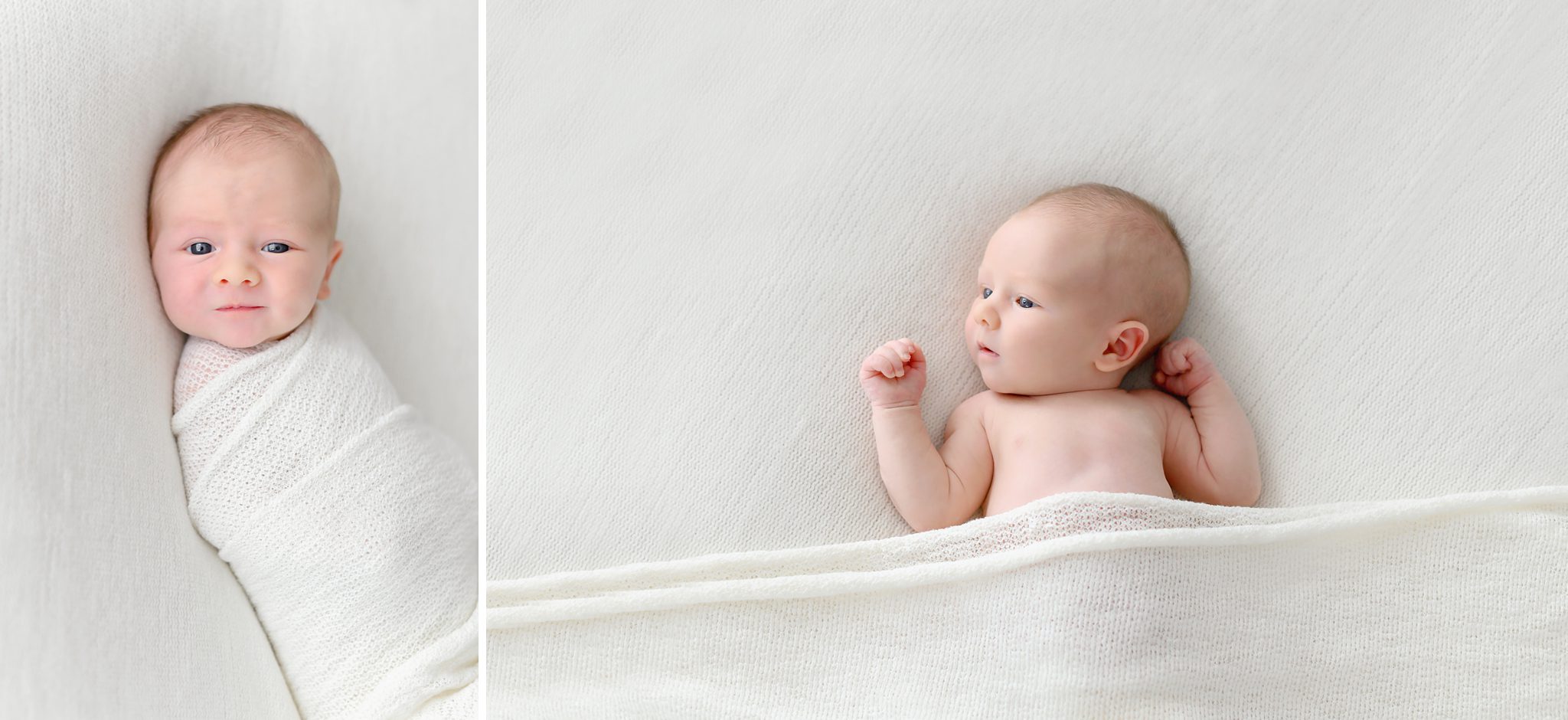 Family of five welcomes their first boy into the family by getting newborn portraits done in a bright white studio in Tampa, Florida.