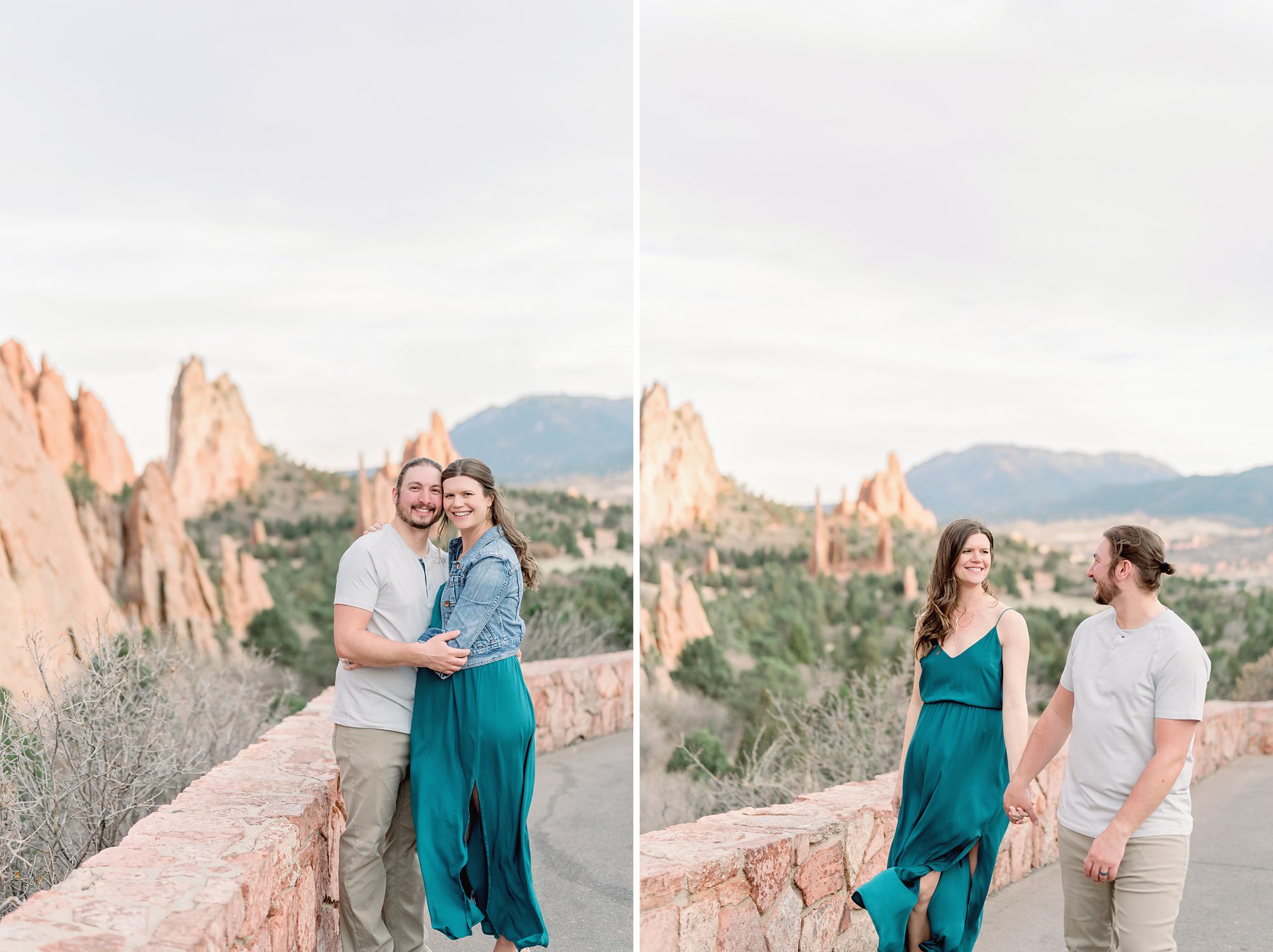 A young couple expecting twins get stunning maternity photos done at Garden of the Gods in Colorado Springs. 